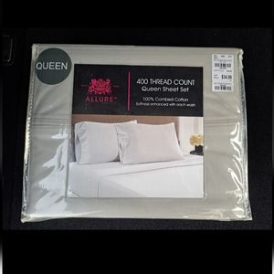 400 Thread Count Queen Sheet Set. Grey color.